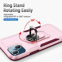 Combo robuste armure coque de téléphone pour iPhone 15 14 13 bague couverture arrière pour iPhone 13 pro max hybride étui antichoc PPC20