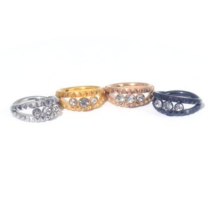 Anneau de nez double ligne en acier inoxydable avec strass taillés en pyramide et serti clos, bijou de piercing géométrique tendance - Product Image 4