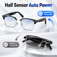 Lunettes de traduction IA W100D 6.0, traduction vocale en temps réel dans 164 langues, demi-monture métallique, IP67, 25g, chargement magnétique professionnel