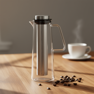 Carafe en verre avec filtre en acier inoxydable 1L pour café froid - Product Image 3