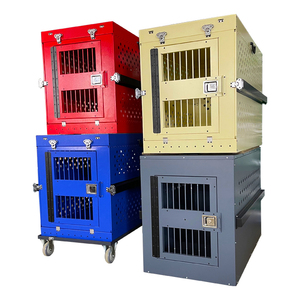 Niche pliable en aluminium coloré XL pour chien, Cage à chiens en acier, chariot pour animaux - Product Image 2