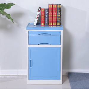 Table de chevet d'hôpital en plastique ABS bleu, table de lit en acier et bois pour le confort du patient, mobilier hospitalier - Product Image 6