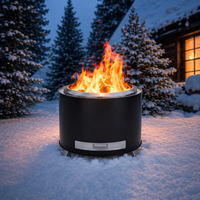 Barbecue au charbon de bois sans fumée Natural Gifts de 19,5 pouces, foyer extérieur, brasero, gril à bois