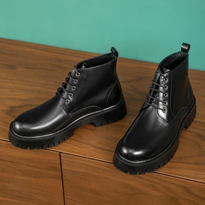 Botas de Trabajo Británicas Modelo 2026, Botas de Cuero de Caña Alta con Suela Gruesa, Botas de Cuero Genuino para Hombre - Product Image 1