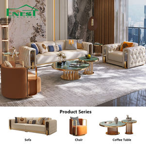 लक्जरी यूरोपीय लिविंग रूम मॉड्यूलर सोफे विला आधुनिक डिजाइनर फर्नीचर सेट - Product Image 1