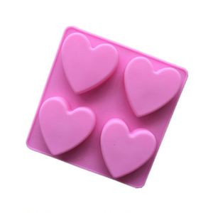 Molde de Silicona Ecológico para Hacer Pasteles con Forma de Corazón de 4 Cavidades, Molde para Velas, Jabones y Resina, Muestra Gratuita de Fábrica, OEM/ODM - Product Image 3