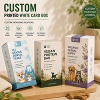 Boîte en carton blanc pour barres protéinées végétaliennes douces pour animaux de compagnie, compléments alimentaires biologiques à base de plantes, emballage pliable recyclable
