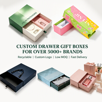 Boîte à tiroir rigide de luxe personnalisée pour Noël avec poignée en ruban, emballage cadeau en carton pour costume et cadeaux haut de gamme