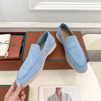 Mocassins Homme en Cuir Véritable à Bout Rond Antidérapants avec Semelle en Caoutchouc, Version Top Channel Spring Walk
