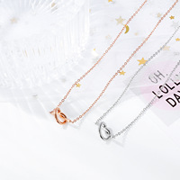 Landy – collier en acier inoxydable avec cordon et nœud pour femme, collier plaqué or rose