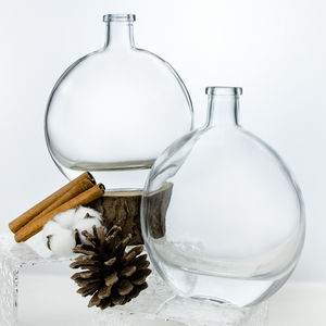 Bouteille en verre vide transparente scellée à la liège plate ronde de 250 ml 300 ml pour diffuseur d'arômes - Product Image 3