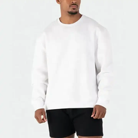 Sweat-shirt personnalisé de haute qualité à coupe décontractée, épaules tombantes, col rond uni, en coton, polyester et polaire pour homme