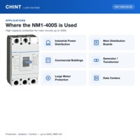 Disjoncteur Chint NM1-400S NM14 en boîtier moulé MCCB 250A 315A 400A Disjoncteur à boîtier moulé 3P 4P 35-70kA IEC 60947-2