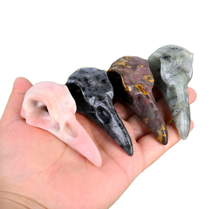 Venta al por Mayor de Calaveras de Cuervo de Cristal Natural Pulido, Talladas a Mano, Piedra Curativa Fengshui, Decoración para el Hogar de Halloween, Regalo - Product Image 6