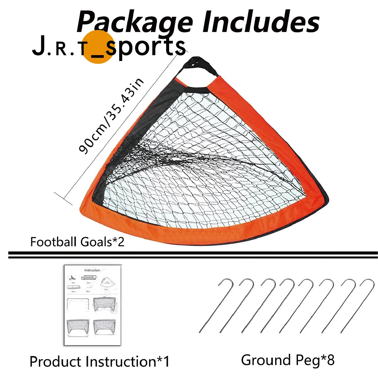 Redes de gol de futebol de família infantil, 4ft x 3ft, fácil dobrável, conjunto de 2 gols para treinamento