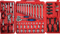 Nouvelle boîte à outils de réparation automobile à double porte, 110 pièces, jeu de clés à douille, clé à cliquet, clé Allen, clé à douille en chrome vanadium, outils mécaniques