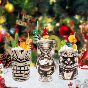 De Tiki tazas de cerámica taza de Tiki de tazas para Mai Tai golpe Pina Colada Y bar Tropical bebidas TIKISET - Product Image 5