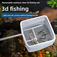 Épuisette de pêche, Épuisette d'aquarium, Petite épuisette de pêche 3D, Épuisette à mailles fines, Épuisette de sauvetage manuelle, Extensible