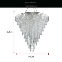 Lustre en acrylique perlé de luxe sur mesure pour hôtel, villa, salle de banquet, centre commercial, décoration de mariage