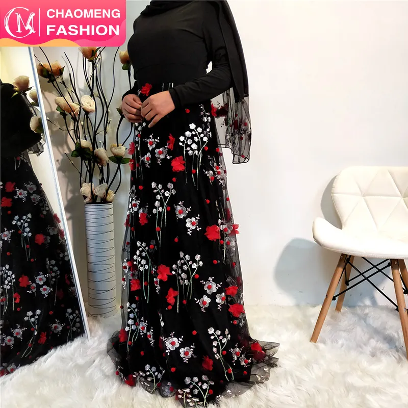 Robe Cardigan Abaya en Spandex à fleurs 3D, pour femmes musulmanes, multifonctionnel, doux, élastique, tendance, collection 6247