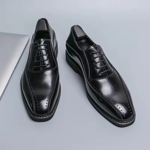S0068X Nuevos Zapatos Oxford Formales de Cuero Genuino para Hombre, Estilo Caballero, con Camuflaje, Perlas, Ligeros, Bordados, para Boda, Otoño - Product Image 4
