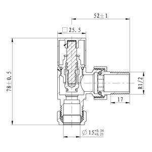 IVANCI Vannes de <span class=keywords><strong>radiateur</strong></span> carrées modernes Chrome pour porte-serviettes de <span class=keywords><strong>chauffage</strong></span> <span class=keywords><strong>central</strong></span> à domicile - Product Image 3