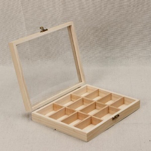 Scatola da tè in legno contenitore organizzatore contenitore supporto Rack con 3 scomparti per varietà assortite di spezia sfusa - Product Image 3