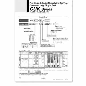 Pièces pneumatiques de CUK6-20D de cylindre de bâti libre de SMC Pneumatics - Product Image 1
