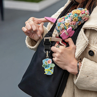 Haute qualité à la main Calla Lily fleur tricoté en peluche PP coton rempli KIVA marque Mini Crochet fleur Bouquet porte-clés jouet
