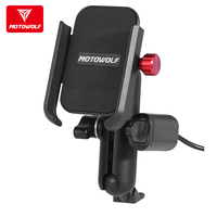MOTOWOLF Soporte para Teléfono V3 de Gran Venta Montaje para Celular con Espejo de Manillar Accesorios para Motocicleta