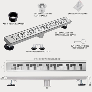 ท่อระบายน้ำพื้นห้องน้ำสแตนเลสแบบเส้นตรงท่อระบายน้ำพื้นห้องน้ำ - Product Image 5