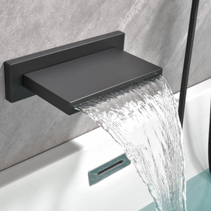 <span class=keywords><strong>Robinet</strong></span> de bain-douche mural en laiton massif avec finition noire mate <span class=keywords><strong>robinet</strong></span> de <span class=keywords><strong>baignoire</strong></span> de salle de bain à pluie chaude et froide - Product Image 3