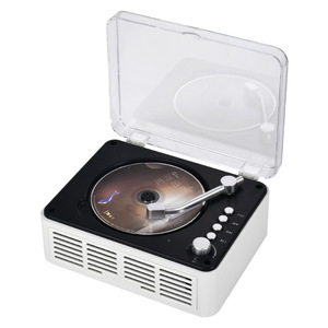 Lecteur CD portable au look de tourne-disque vintage, système audio avec télécommande, protection anti-sauts, son haute fidélité, Walkman - Product Image 1
