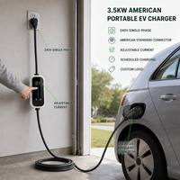 Chargeur EV portable de type 2 3,5 kW 16A certifié CE Mode 2 IEC 61851 Prise Schuko Station de charge murale à domicile Norme européenne 5 mètres