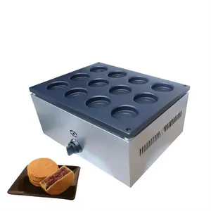 Máquina comercial de waffles para bolos de feijão vermelho, equipamento popular para lanches de rua no Sudeste Asiático, revestimento antiaderente de 220 volts, produtos quentes