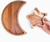 Support en cristal en bois plateau d'exposition lune et étoile bibelot en bois pour roches pierres bijoux huiles essentielles plateau décoratif ou
