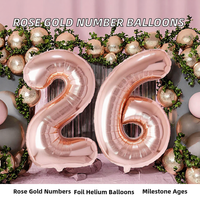 Ballons Chiffres en Aluminium Hélium Or Rose Unisexe Grande Taille pour Anniversaires, Carnavals, Célébrations et Décorations de Fête (Vente en Gros)