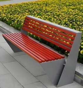 Yüksek Kaliteli Modern Paslanmaz Çelik Ahşap Açık Hava Park Bankı Konforlu Dayanıklı Su Geçirmez Çevre Dostu Otel Alışveriş Merkezi Kullanımı İçin - Product Image 1