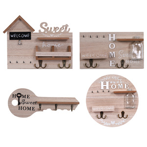 Almacenamiento de <span class=keywords><strong>llaves</strong></span> de pared de decoración del hogar de madera creativa con gancho de Metal <span class=keywords><strong>para</strong></span> uso de oficina colgando ropa detrás de la puerta <span class=keywords><strong>tablero</strong></span> de mensajes - Product Image 1