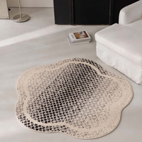 Tapis de prière de luxe en polyester, fabriqué à la machine, à poils coupés, imperméable, réversible, adapté aux animaux domestiques, antimicrobien, motif abstrait moderne, 1 pièce