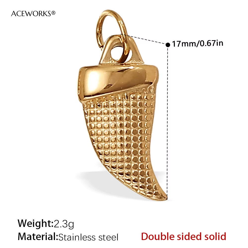 Pj438g double-sided Tooth Pendant