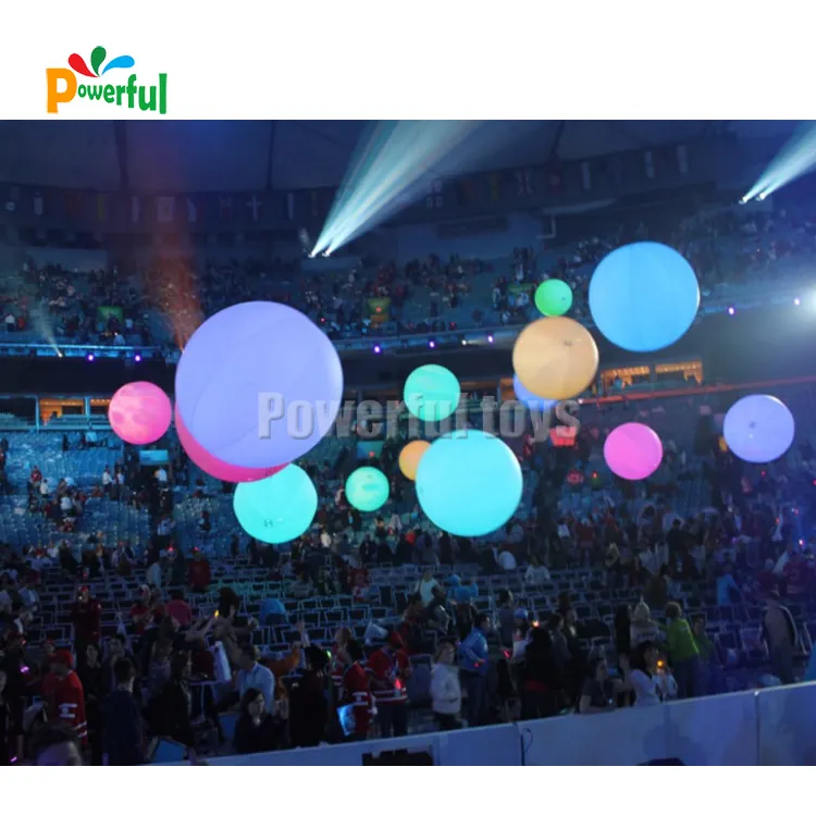 Bola de agua para uso comercial, accesorios de diseño de Ambiente de concierto, led brillante, juguete hinchable luminoso