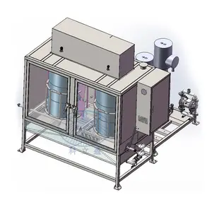 Lave-baril automatique en plastique de 200 litres, lave-tambour chimique de 55 gallons à double position