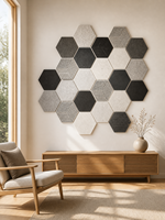 Panneaux acoustiques hexagonaux autocollants modernes en polyester insonorisant pour studio d'enregistrement et bureau