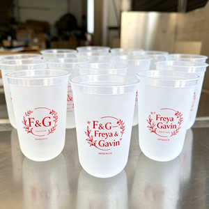 Vaso de Plástico PP en Forma de U con Logotipo Personalizado, Certificado por la FDA y CE, 8oz 10oz 12oz 16oz, Vaso Desechable Esmerilado para Bodas, Fiestas, Promociones y Cafés - Product Image 1