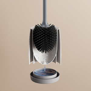 Sanga Customize Long-handled WC Stand Cheaper <b>Scrubbing</b> Cleaning Toilet Bowl Brush Black Toilet Brush Holders Set for Bathroom - Product Image 5