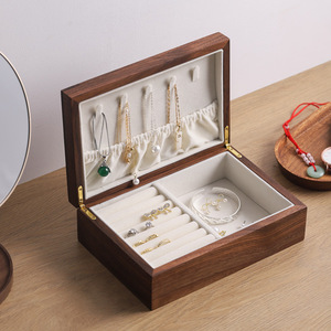 wholesale custom rectangle small wooden Jewelry gift box jewel case jewel box