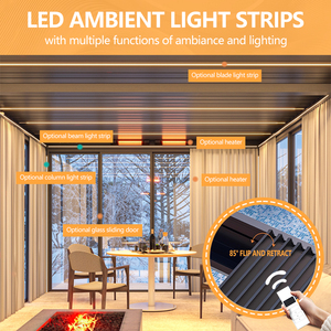 <span class=keywords><strong>Pergola</strong></span> <span class=keywords><strong>Solaire</strong></span> Gazebo pour Jardin avec Clôture à Lames, <span class=keywords><strong>Protection</strong></span> et Ombrage Extérieur pour Balcon et Cour, <span class=keywords><strong>Pergola</strong></span> Rétractable - Product Image 6