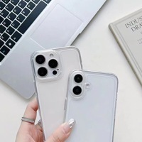 Étui transparent antichoc avec coque de téléphone transparente en TPU pour iPhone 11 12 13 14 15 16 Pro Plus