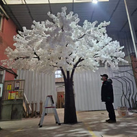 Usine de source 10ft 3m Big White Arbol Arbre Fleurs de mariage Simulation d'arbre Branches de fleurs de cerisier artificielles blanches Arbre